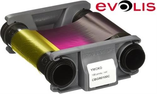 Evolis YMCKO Card Printer Colour Ribbon for 100 colour