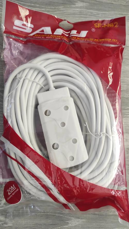 Noble Safy 20m Multi Plug Coupler Extension Cord Lead With